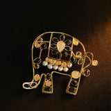 Medieval Handmade Colored Glazed Elephant Brooch - floysun