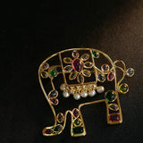 Medieval Handmade Colored Glazed Elephant Brooch - floysun
