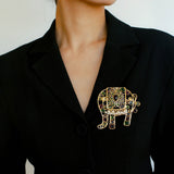 Medieval Handmade Colored Glazed Elephant Brooch - floysun