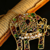 Medieval Handmade Colored Glazed Elephant Brooch - floysun