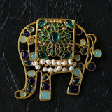 Medieval Handmade Colored Glazed Elephant Brooch - floysun