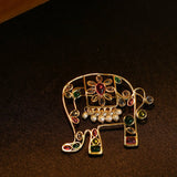 Medieval Handmade Colored Glazed Elephant Brooch - floysun