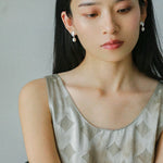 Metallic Conch Pearl Statement Drop Earrings - floysun