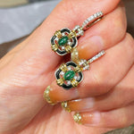 Midnight Emerald Mini Hoop Drop Earrings - floysun