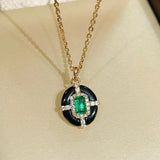 Midnight Emerald Pendant Necklace - floysun