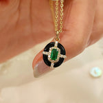 Midnight Emerald Pendant Necklace - floysun