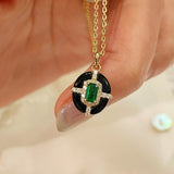 Midnight Emerald Pendant Necklace - floysun