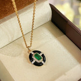Midnight Emerald Pendant Necklace - floysun