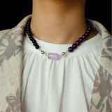 Midnight Harmony Amethyst & Black Onyx Magnetic Convertible Beaded Necklace - floysun
