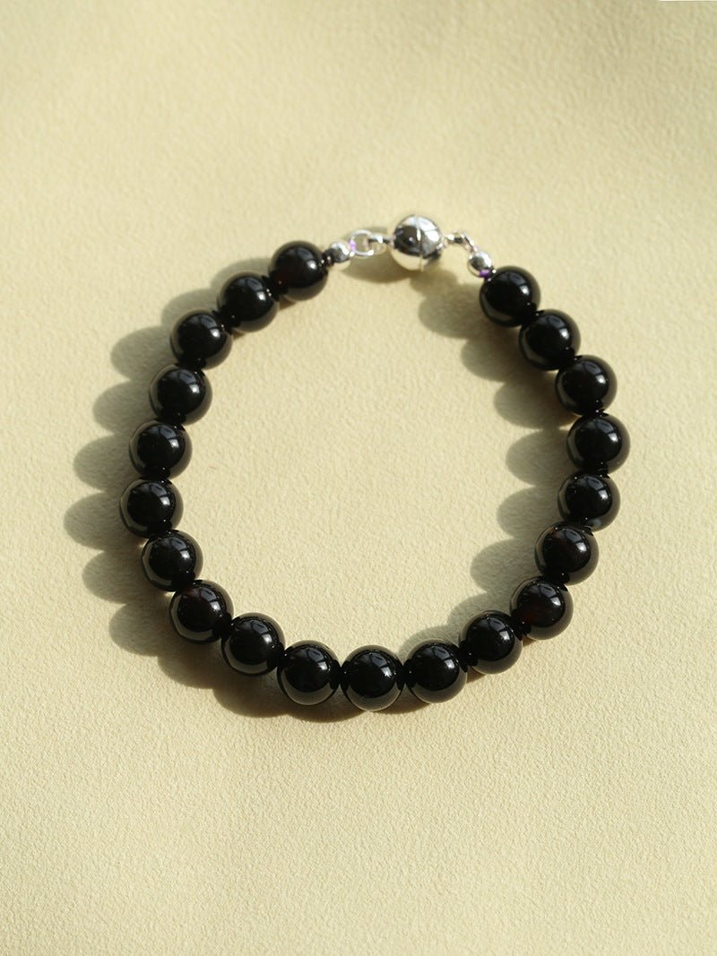 Midnight Harmony Amethyst & Black Onyx Magnetic Convertible Beaded Necklace - floysun