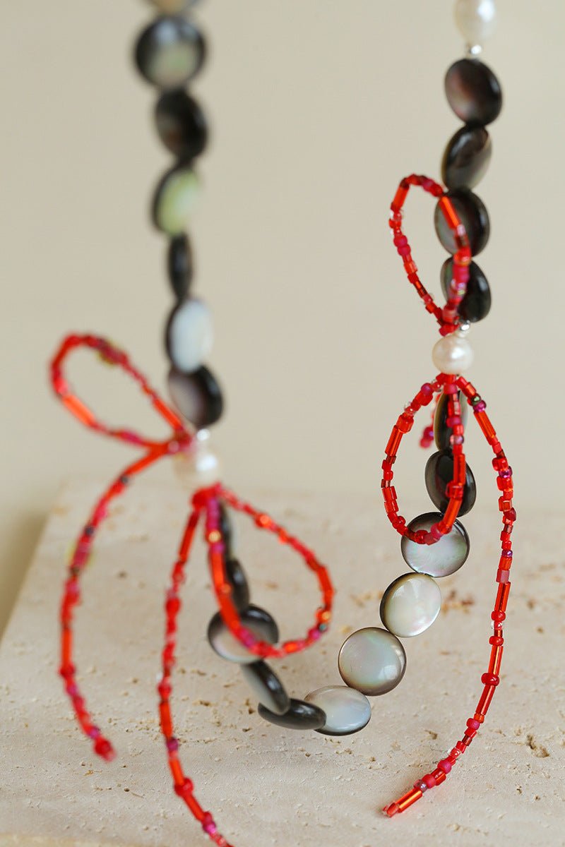 Midnight Ocean Black Mother of Pearls Pearl Necklace - floysun