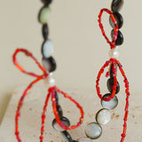 Midnight Ocean Black Mother of Pearls Pearl Necklace - floysun