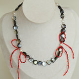 Midnight Ocean Black Mother of Pearls Pearl Necklace - floysun