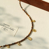 Mini Faceted Tiger’s Eye Pendant Necklace - floysun