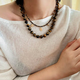 Mini Faceted Tiger’s Eye Pendant Necklace - floysun