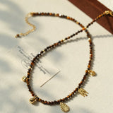 Mini Faceted Tiger’s Eye Pendant Necklace - floysun
