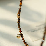 Mini Faceted Tiger’s Eye Pendant Necklace - floysun