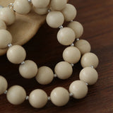 Mini Silver Bead White Fossil Beaded Necklace - floysun