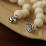 Mini Silver Bead White Fossil Beaded Necklace - floysun