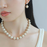 Mini Silver Bead White Fossil Beaded Necklace - floysun