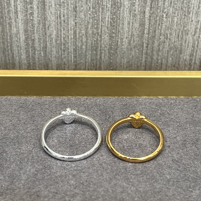 Minimalist 3D Heart Ring - 18K Gold Vermeil - floysun