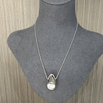 Minimalist 925 Silver Teardrop Pendant Necklace - White Mother of Pearls - floysun