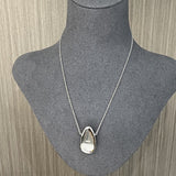 Minimalist 925 Silver Teardrop Pendant Necklace - White Mother of Pearls - floysun
