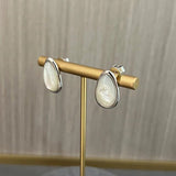 Minimalist 925 Silver Teardrop Stud Earrings - Mother of Pearls - floysun