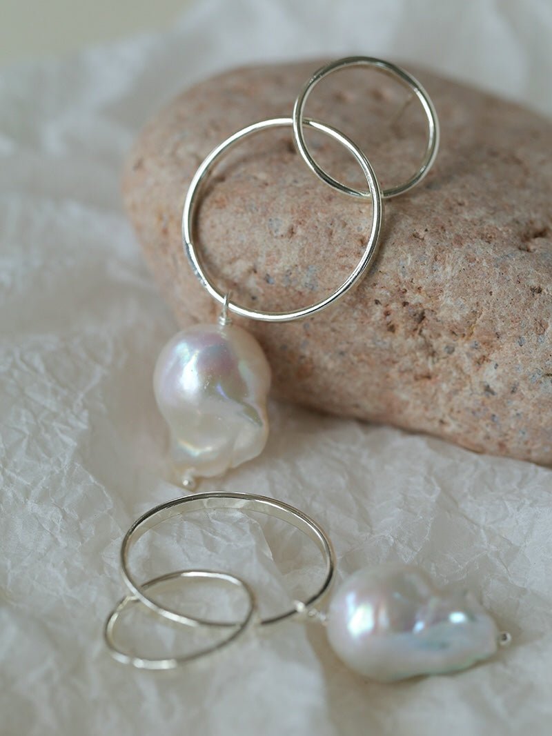 Minimalist Baroque Drop Circle Statement Earrings - floysun