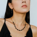 Minimalist Black Agate Chain Necklace - floysun