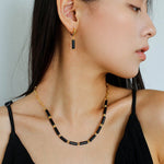 Minimalist Black Agate Chain Necklace - floysun