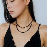 Minimalist Black Agate Chain Necklace - floysun