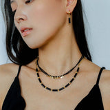 Minimalist Black Agate Chain Necklace - floysun