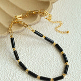 Minimalist Black Agate Chain Necklace - floysun