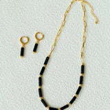 Minimalist Black Agate Chain Necklace - floysun
