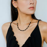 Minimalist Black Agate Chain Necklace - floysun