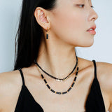 Minimalist Black Agate Chain Necklace - floysun