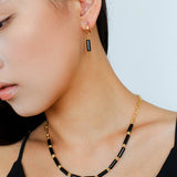Minimalist Black Agate Chain Necklace - floysun