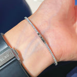 Minimalist Diamond Bangle with Rebound Elastic Design - floysun