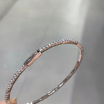 Minimalist Diamond Bangle with Rebound Elastic Design - floysun