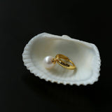 Minimalist Freshwater Pearl Drop Hoop Earrings - floysun
