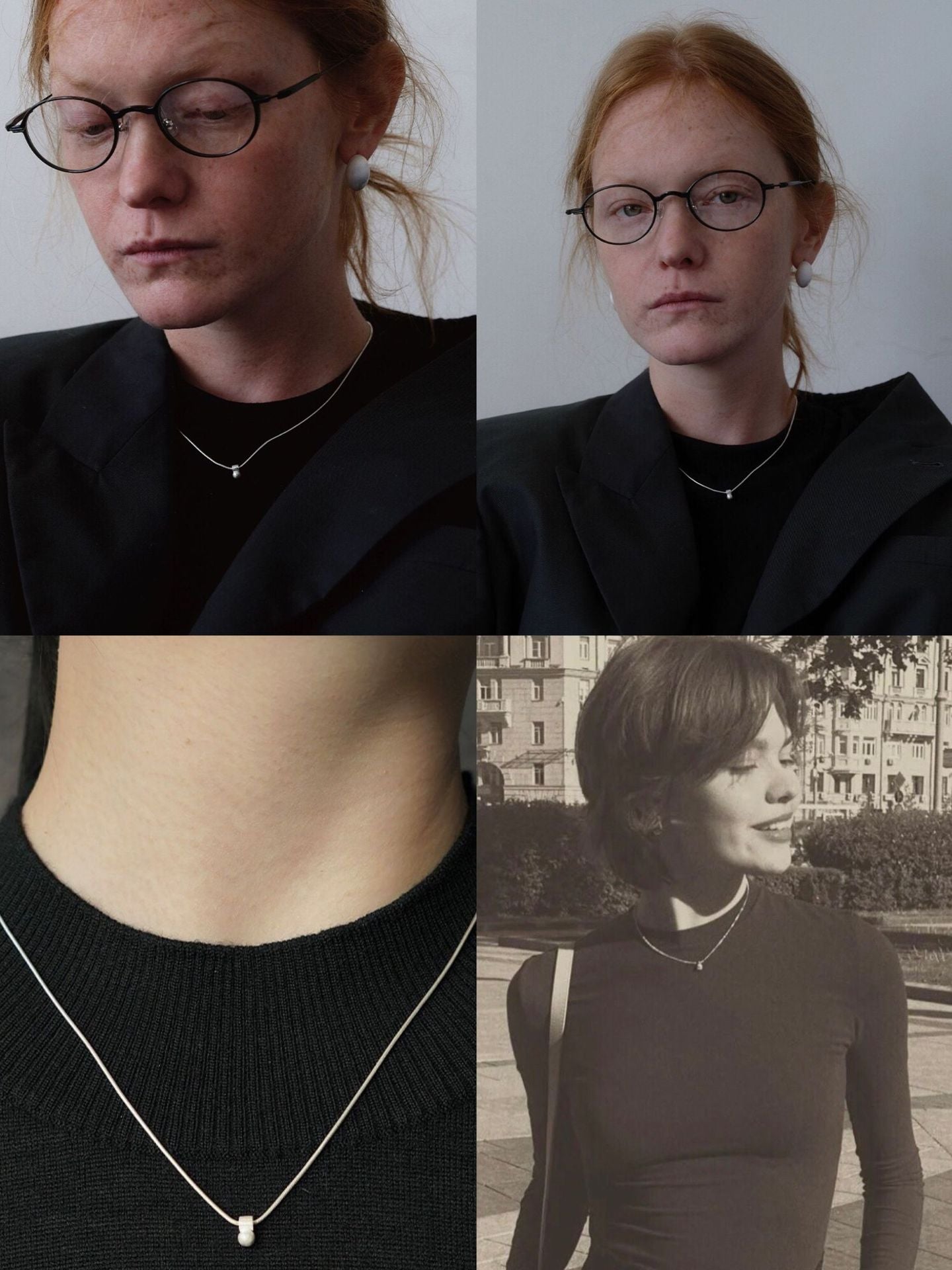 Minimalist Frosted Single Silver Ball Pendant Necklace - floysun