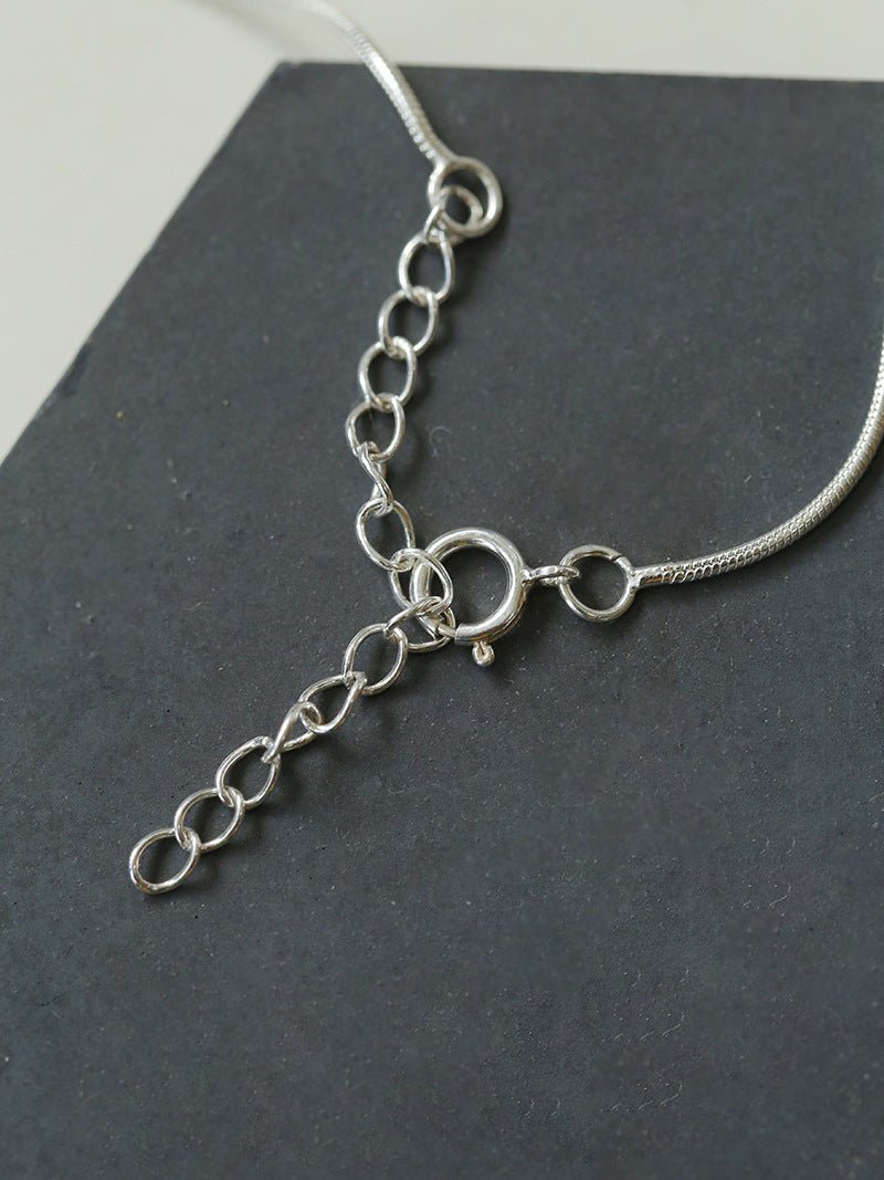 Minimalist Frosted Single Silver Ball Pendant Necklace - floysun
