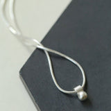 Minimalist Frosted Single Silver Ball Pendant Necklace - floysun