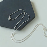 Minimalist Frosted Single Silver Ball Pendant Necklace - floysun