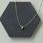 Minimalist Frosted Single Silver Ball Pendant Necklace - floysun