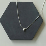 Minimalist Frosted Single Silver Ball Pendant Necklace - floysun