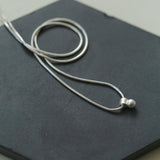 Minimalist Frosted Single Silver Ball Pendant Necklace - floysun