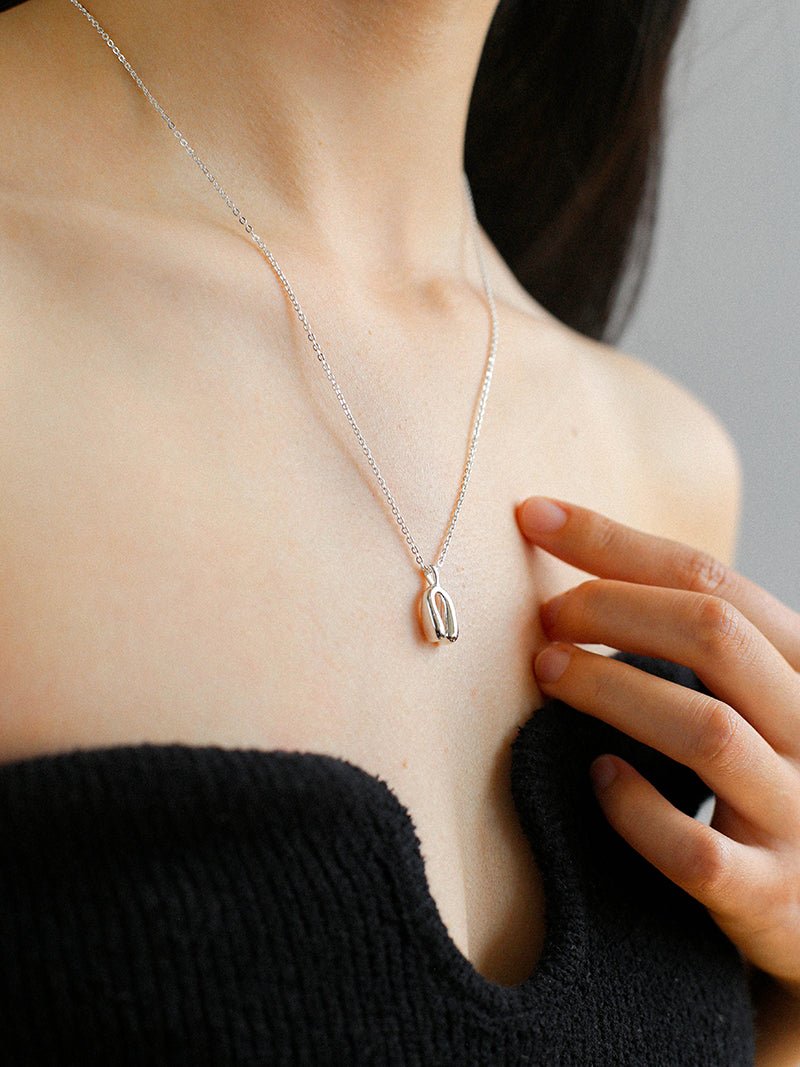 Minimalist Geometric Horseshoe Pendant Chian Necklace - floysun