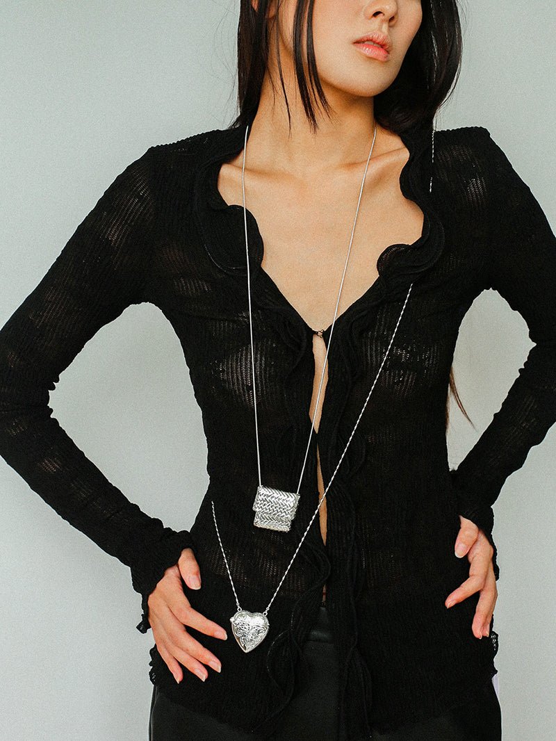 Minimalist Heart Crossbody Pendant Necklace - floysun
